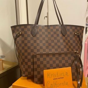 ❌SOLD❌Damier Ebene Neverfull MM W pouch